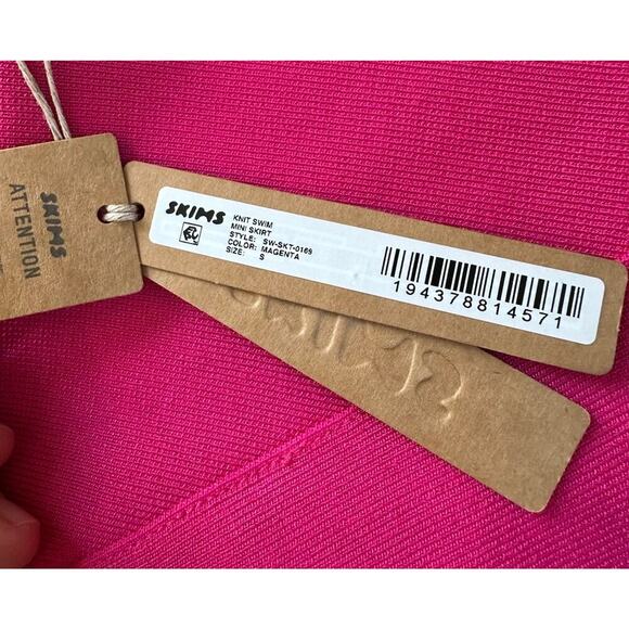 NWT Skims Knit Swim Bandeau Top & Skirt Set Size S/M Women’s Pink - Picture 10 of 15